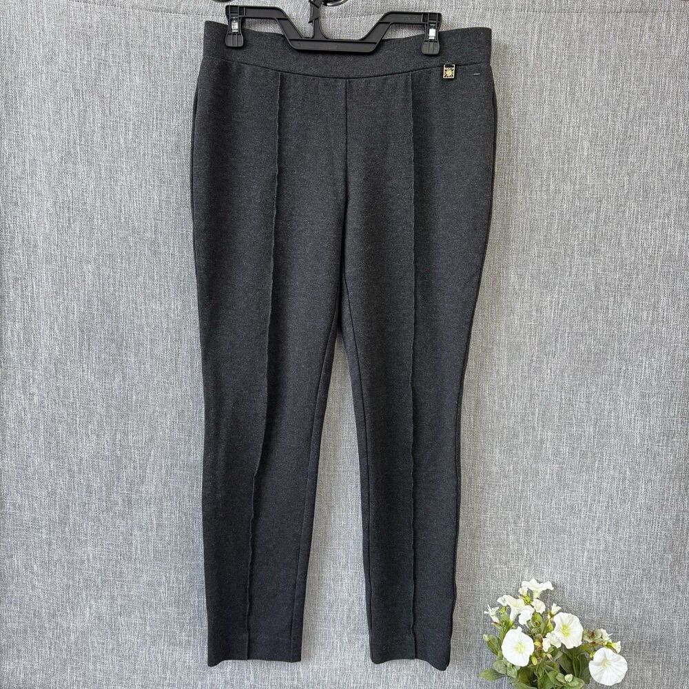 Anne Klein Women's 6 Gray Bootcut Dress Pants Stretch Career Trousers Workwear